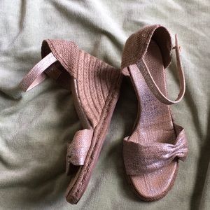 Castaner Wedge Espadrilles metallic wedge sandals